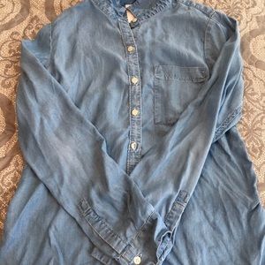 Button down jean colored top